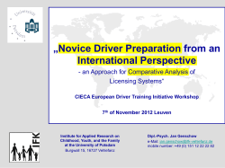 Novice Driver Preparation from an International Perspective