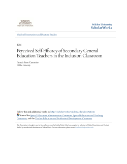 Perceived Self-Efficacy of Secondary General