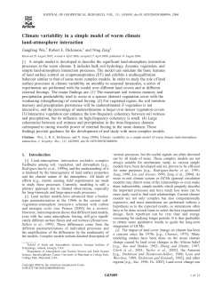 Climate variability in a simple model of warm climate land