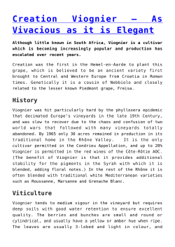 Creation Viognier &ndash; As Vivacious as it is Elegant