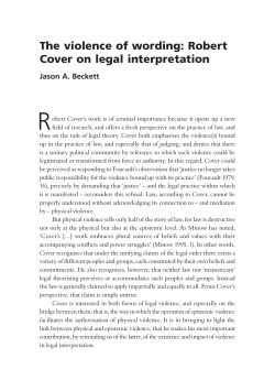 The violence of wording: Robert Cover on legal interpretation