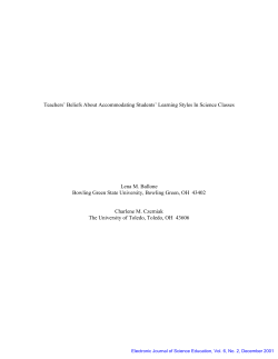 Teachers   Beliefs About Accommodating Students   Learning Styles