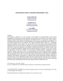 Stock Returns before Contentious Shareholder Votes