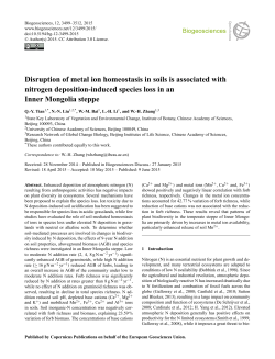 Disruption of metal ion homeostasis in soils is associated with