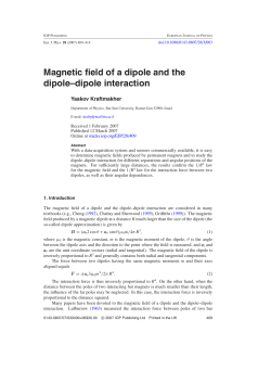 Magnetic field of a dipole and the dipole&ndash;dipole interaction