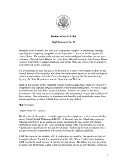 1 Outline of the 9/11 Plot Staff Statement No. 16 Members of the