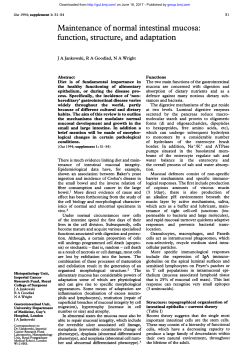 Maintenance of normal intestinal mucosa: function, structure