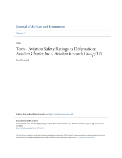 Torts - Aviation Safety Ratings as Defamation