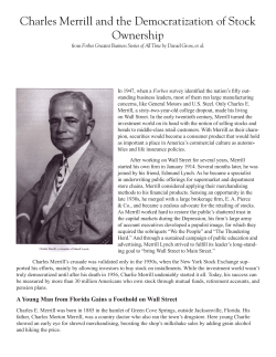 Charles Merrill and the Democratization of Stock Ownership