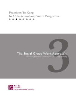 The Social Group Work Approach - San Francisco Beacon Initiative