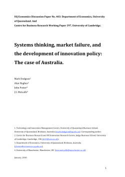 Systems thinking, market failure, and the development of innovation