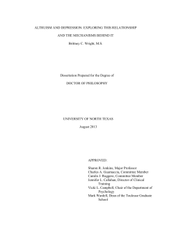 Altruism and depression - UNT Digital Library