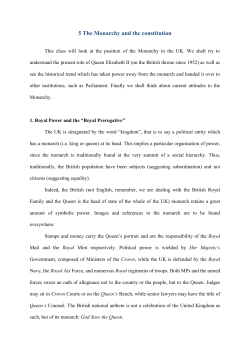5 The Monarchy and the constitution