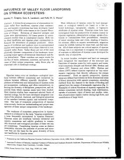 influence of valley floor landforms on stream ecosystems