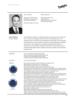 Henrik Bengtsson Partner / Advokat Henrik Bengtsson
