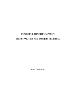 powerful practices: paul`s principalities and powers