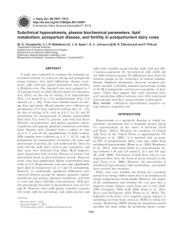Subclinical hypocalcemia, plasma biochemical parameters, lipid