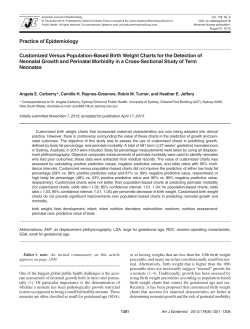 Customized Versus Population-Based Birth Weight Charts for the