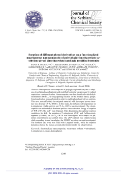 Sorption of different phenol derivatives on a functionalized