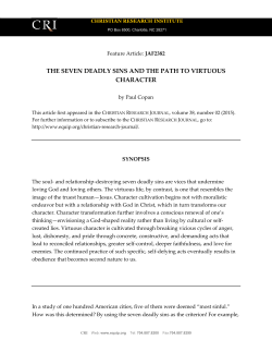 the seven deadly sins and the path to virtuous character
