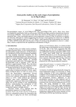 Atom probe studies on the early stages of precipitation in Al-Mg