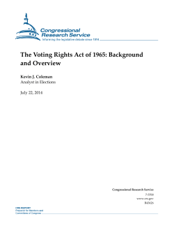 The Voting Rights Act of 1965: Background and Overview