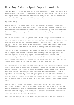 How Roy Cohn Helped Rupert Murdoch