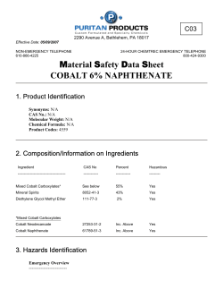 Material Safety Data Sheet COBALT 6% NAPHTHENATE