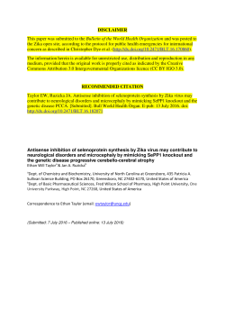 Antisense inhibition of selenoprotein synthesis by Zika virus may