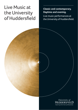 Live Music at the University of Huddersfield