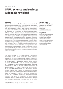 SAPA, science and society: A debacle revisited