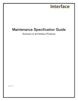 Maintenance Specification Guide