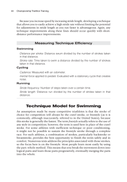 Technique Model for Swimming - American Kinesiology Association