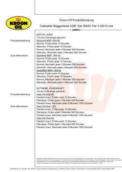 Kroon-Oil Product recommendation Caterpillar Backhoe loaders