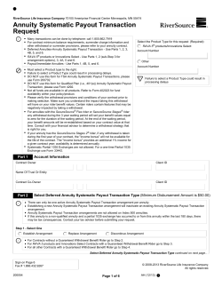 Annuity Systematic Payout Transaction Request