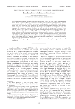 IDENTITY MATCHING-TO-SAMPLE WITH OLFACTORY STIMULI IN