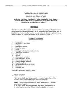 THEEWATERSKLOOF MUNICIPALITY FENCING AND WALLS BY