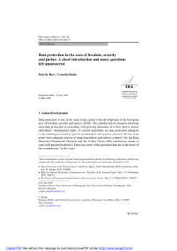 Data protection in the area of freedom, security and justice. A