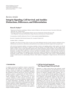 Integrin Signaling, Cell Survival, and Anoikis: Distinctions