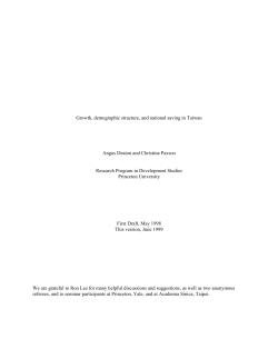 Growth, demographic structure, and national saving in Taiwan