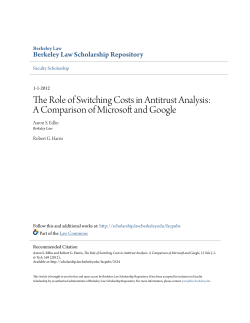 The Role of Switching Costs in Antitrust Analysis