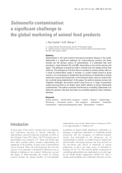 Salmonella contamination: a significant challenge to