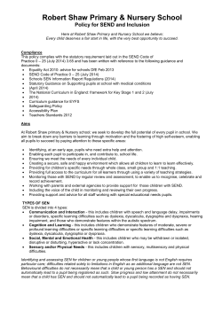 Send Policy - Robert Shaw Primary and Nursery School