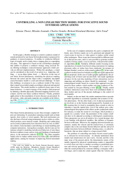 Controlling a Non Linear Friction Model for Evocative Sound