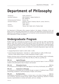 Department of Philosophy