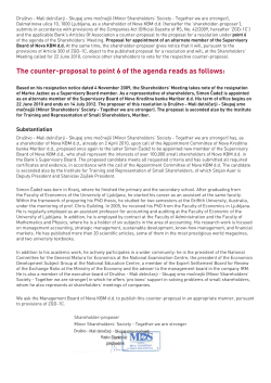 The counter-proposal to point 6 of the agenda reads as follows: