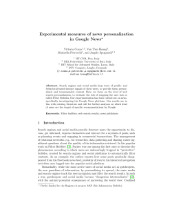 Experimental measures of news personalization in Google - Iit-Cnr