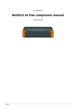 Bostitch oil free compressor manual