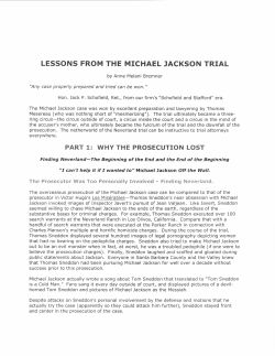 LESSONS FROM THE MICHAEL JACKSON TRIAL