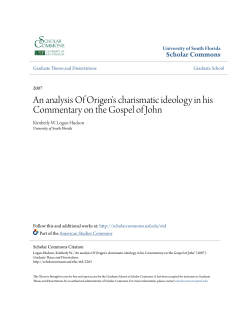 An analysis Of Origen`s charismatic ideology in his Commentary on